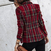 Tove dames blazer – stijlvolle geruite blazer met getailleerde pasvorm en klassieke look