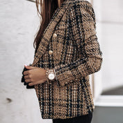 Tove dames blazer – stijlvolle geruite blazer met getailleerde pasvorm en klassieke look
