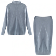 Leona Gebreide Set – Luxe Coltrui & Broek voor Warmte en Stijl