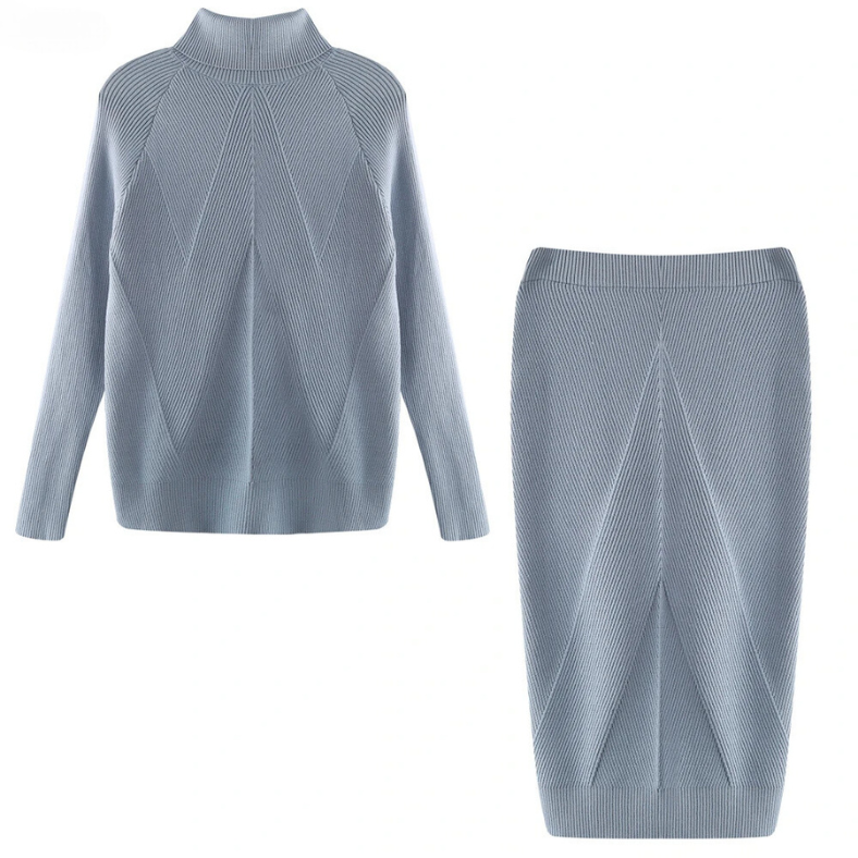 Leona Gebreide Set – Luxe Coltrui & Broek voor Warmte en Stijl