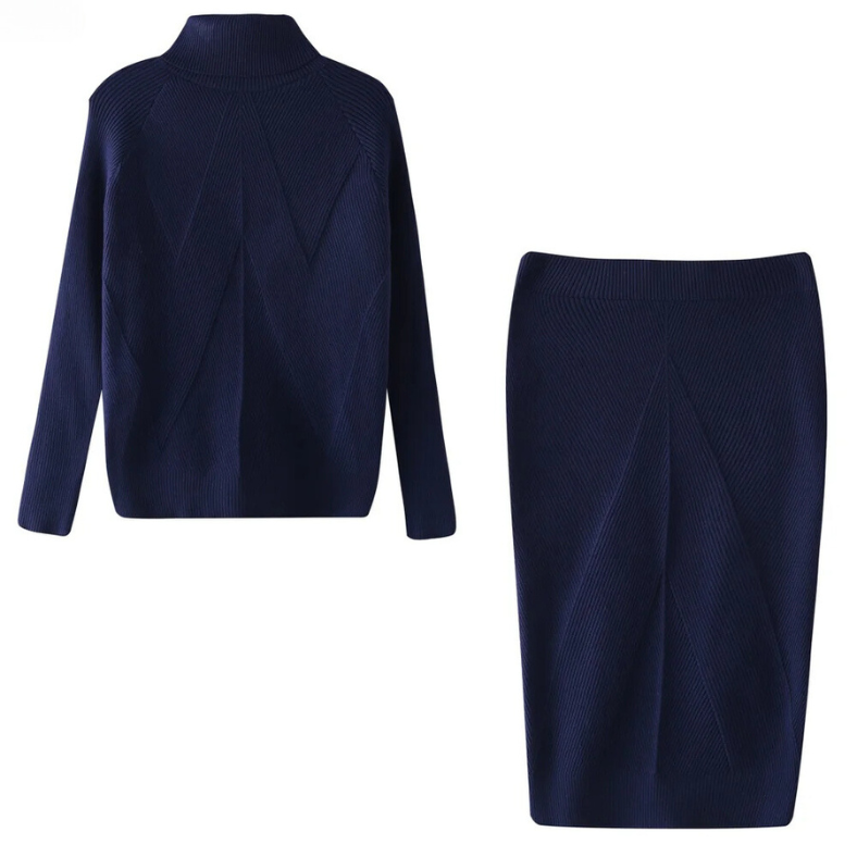 Leona Gebreide Set – Luxe Coltrui & Broek voor Warmte en Stijl