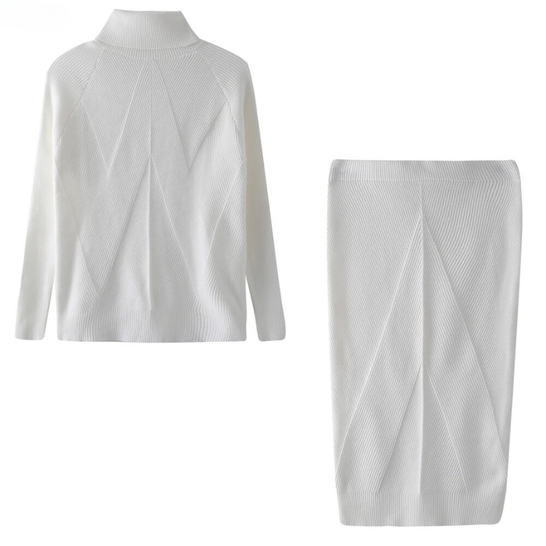 Leona Gebreide Set – Luxe Coltrui & Broek voor Warmte en Stijl