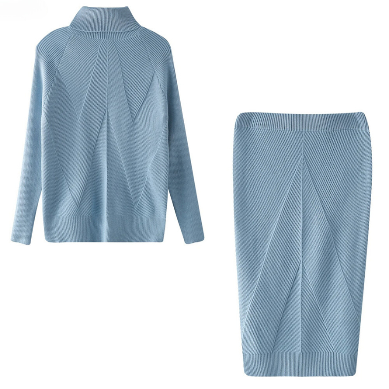 Leona Gebreide Set – Luxe Coltrui & Broek voor Warmte en Stijl