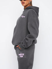 Noa dames trainingspak – wit luxe pak met hoodie en losse pasvorm