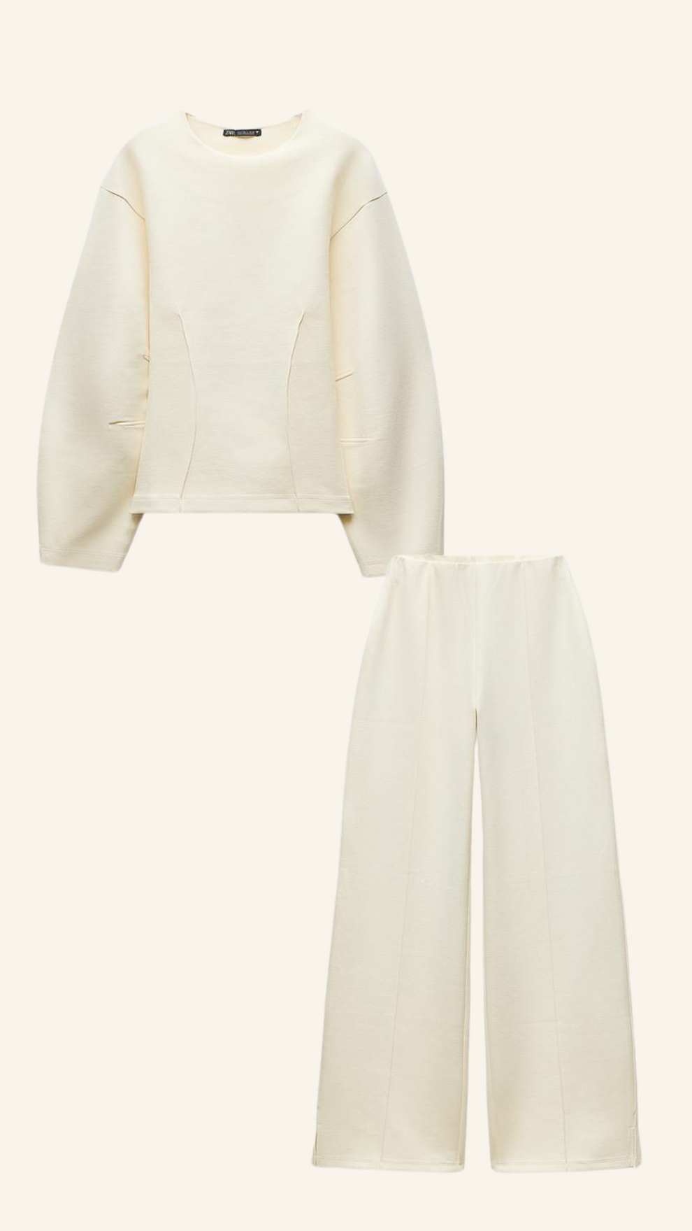 NORMA dames set – chique tweedelige outfit met oversized top & wijde broek