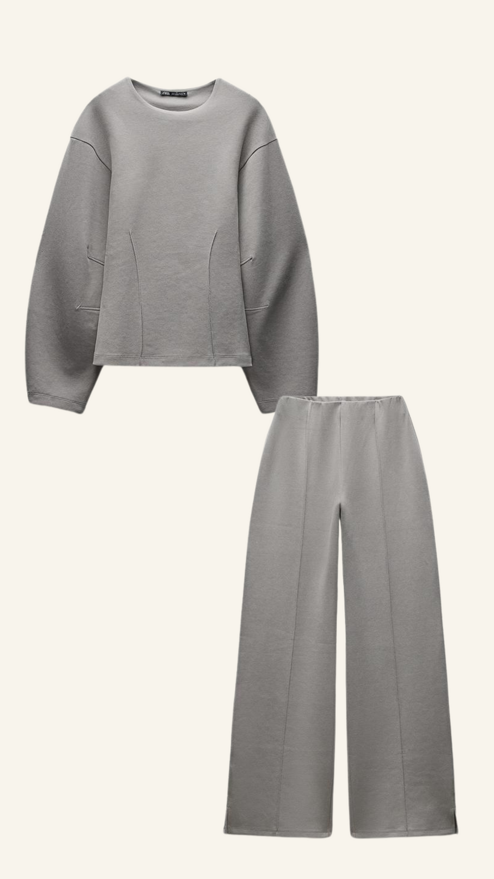 NORMA dames set – chique tweedelige outfit met oversized top & wijde broek