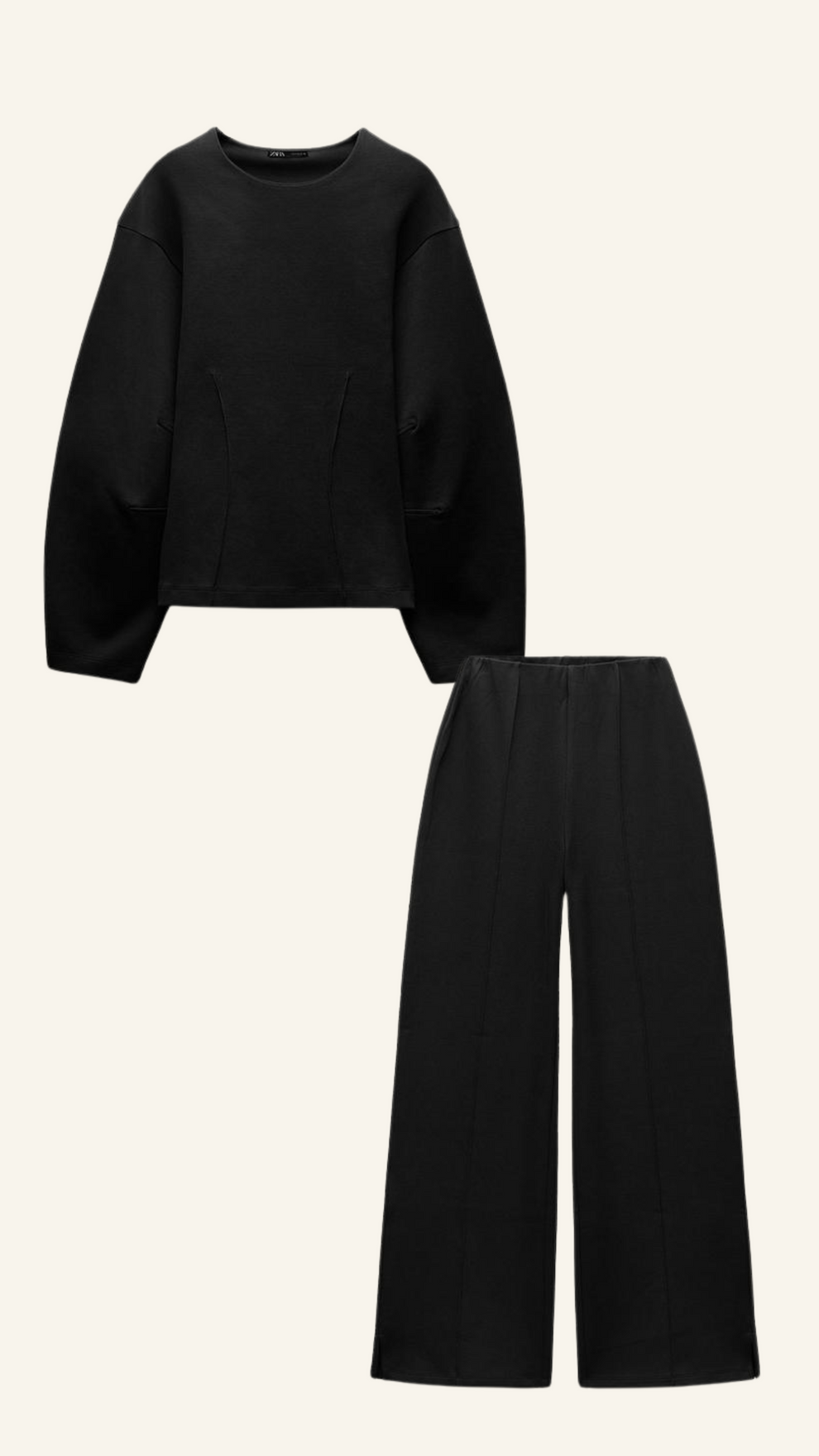 NORMA dames set – chique tweedelige outfit met oversized top & wijde broek