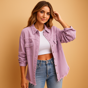 Marit Oversized Spijkerjas Dames – Destroyed Denim Jas met Comfortabele Pasvorm