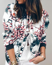 Kaelin dames bomberjack | Trendy bloemen bomberjack | Lichtgewicht en veelzijdig