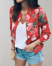 Kaelin dames bomberjack | Trendy bloemen bomberjack | Lichtgewicht en veelzijdig