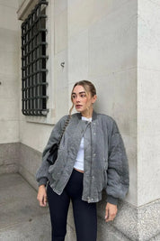 Linda gewatteerd oversized bomberjack dames – trendy damesjas