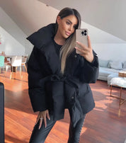 Mara – Elegante gewatteerde damesjas | Trendy winterparka met ceintuur & chique uitstraling