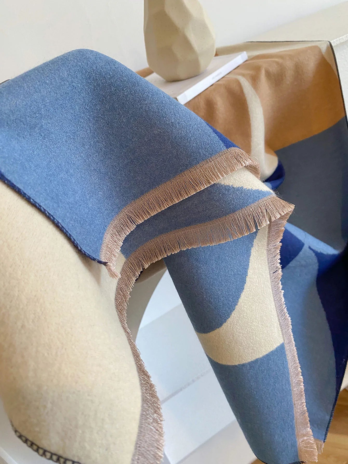 Wendbare cashmere sjaal dames – zachte warme wintersjaal twee­zijdig