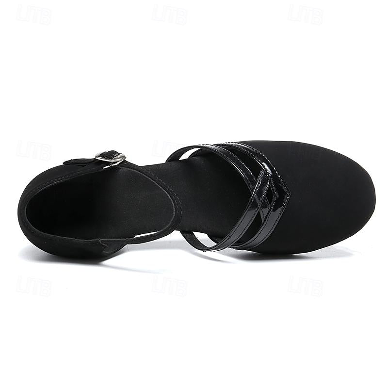 Lopez - Moderne Dansschoenen voor Dames - Zwart - Hoogwaardig Suede
