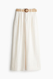 Oversized Broek Dames – Hoge Taille Broek met Gevlochten Riem | Sara