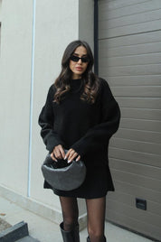 Herfst winter set dames – trui met bijpassende rok in bordeaux
