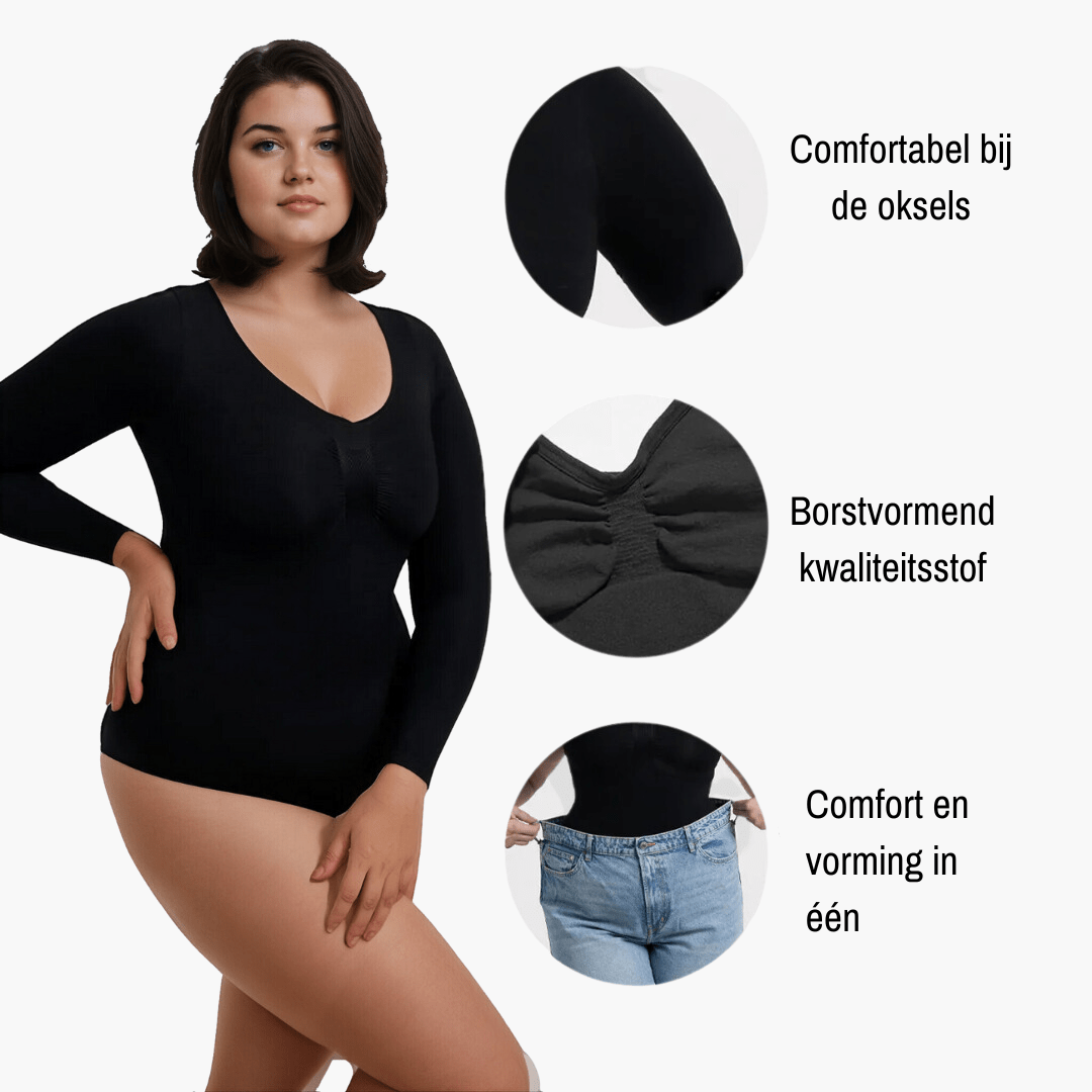 Snatching Shapewear Longsleeve Bodysuit – Comfortabel & Naadloos Corrigerend Ondergoed