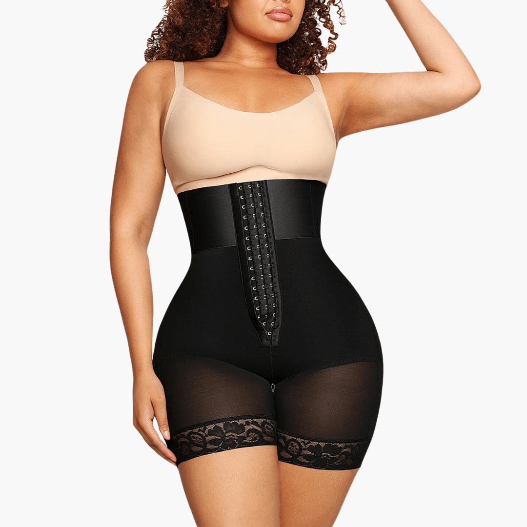 Hoog Getailleerde Bodyshaper Short – Verstelbare Compressie & Naadloze Shaping