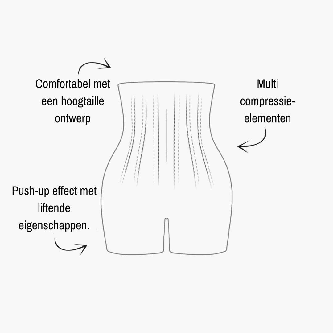 Hoog Getailleerde Bodyshaper Short – Verstelbare Compressie & Naadloze Shaping