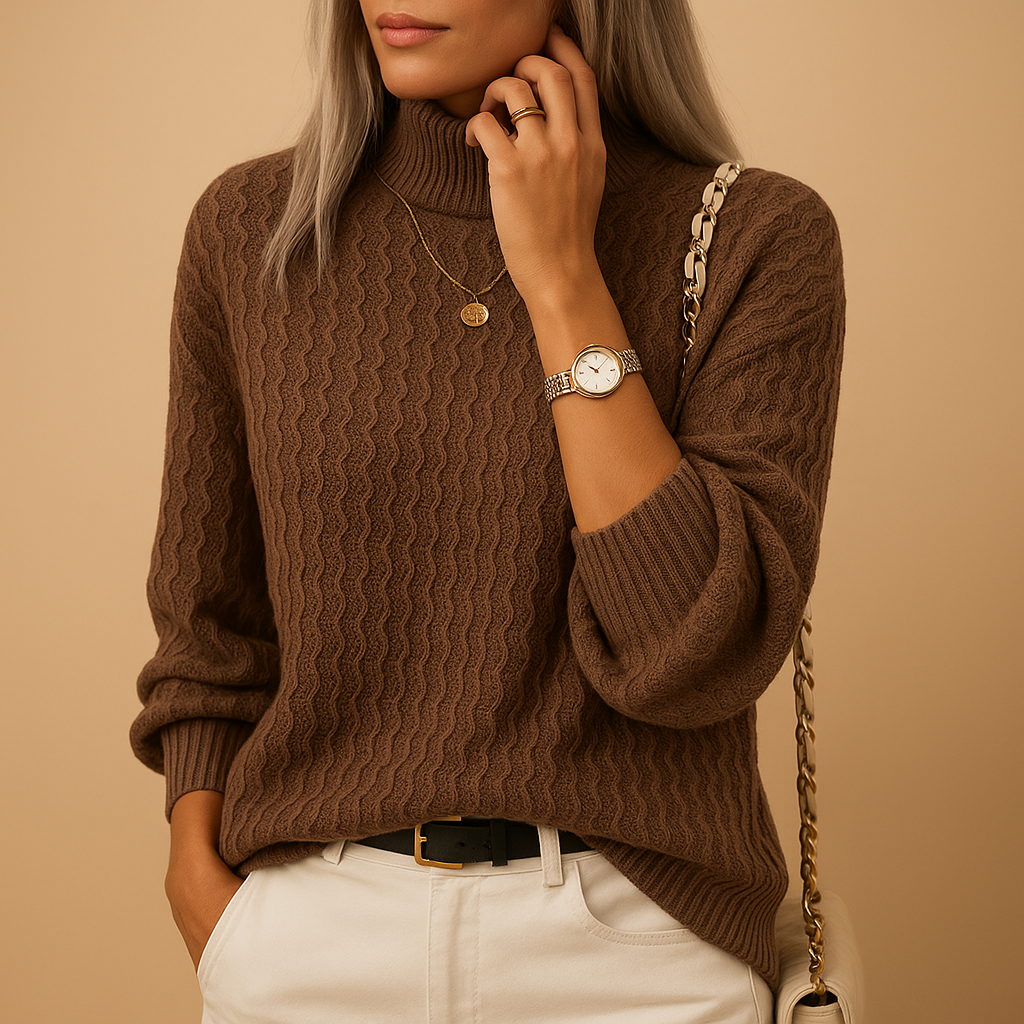 Annelies | Stijlvolle Coltrui Gebreide Trui voor Dames – Elegant, Comfortabel & Veelzijdig