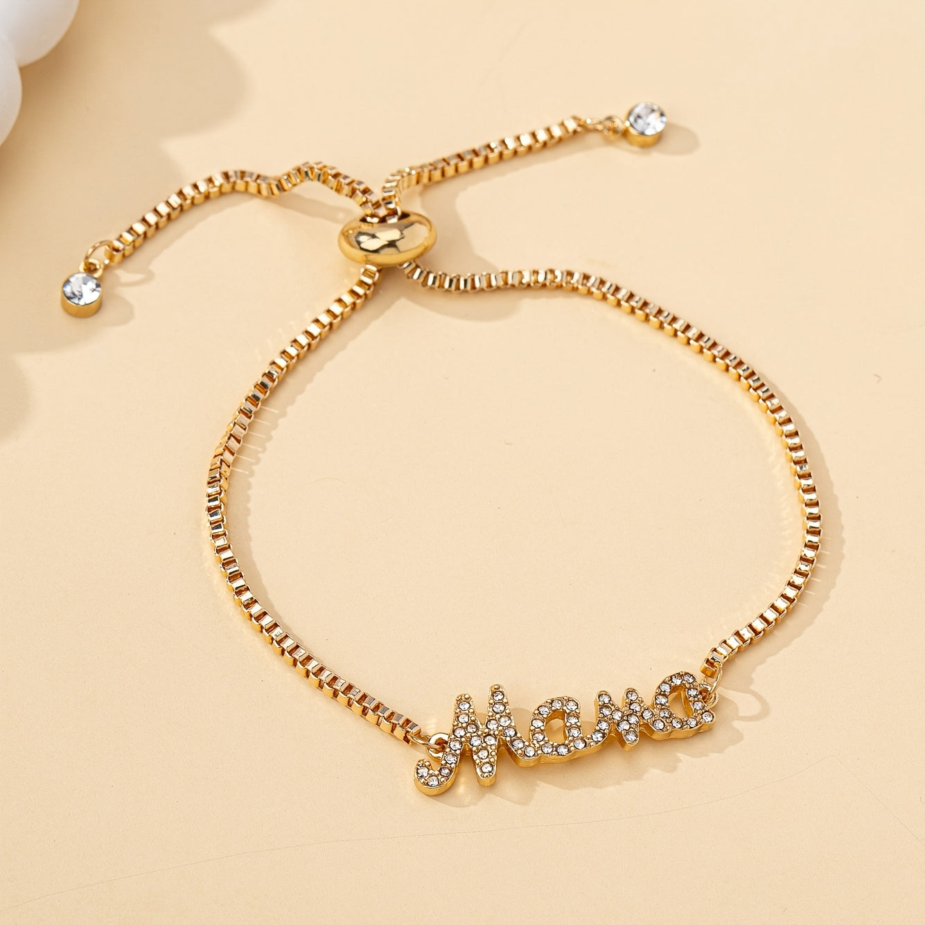 Mama letter bedelarmband – stijlvol met nepdiamanten, ideaal Moederdag cadeau