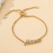 Mama letter bedelarmband – stijlvol met nepdiamanten, ideaal Moederdag cadeau