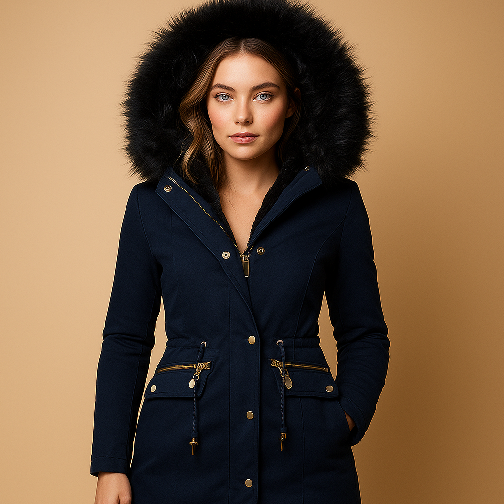 Thermo winterjas dames Anouk – met imitatiebont capuchon & warme isolatie