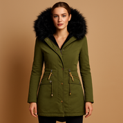 Thermo winterjas dames Anouk – met imitatiebont capuchon & warme isolatie