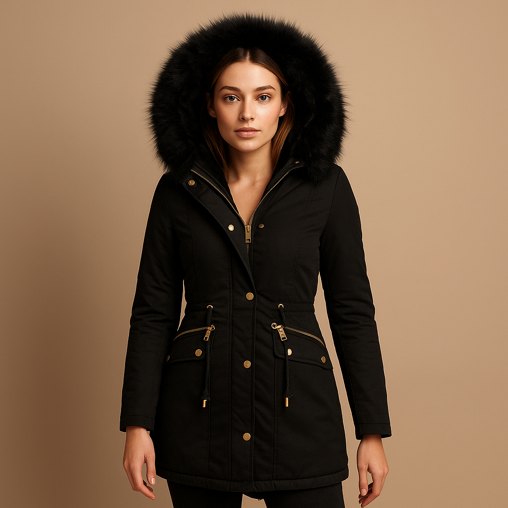 Thermo winterjas dames Anouk – met imitatiebont capuchon & warme isolatie