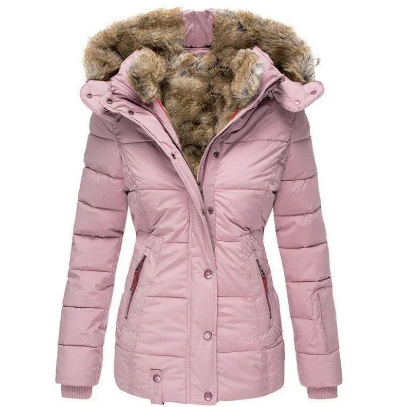 Tommy damesjas – warm winterjack met kraag en bontvoering