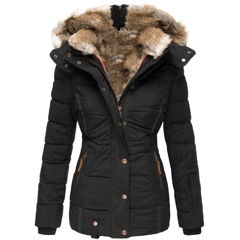 Tommy damesjas – warm winterjack met kraag en bontvoering