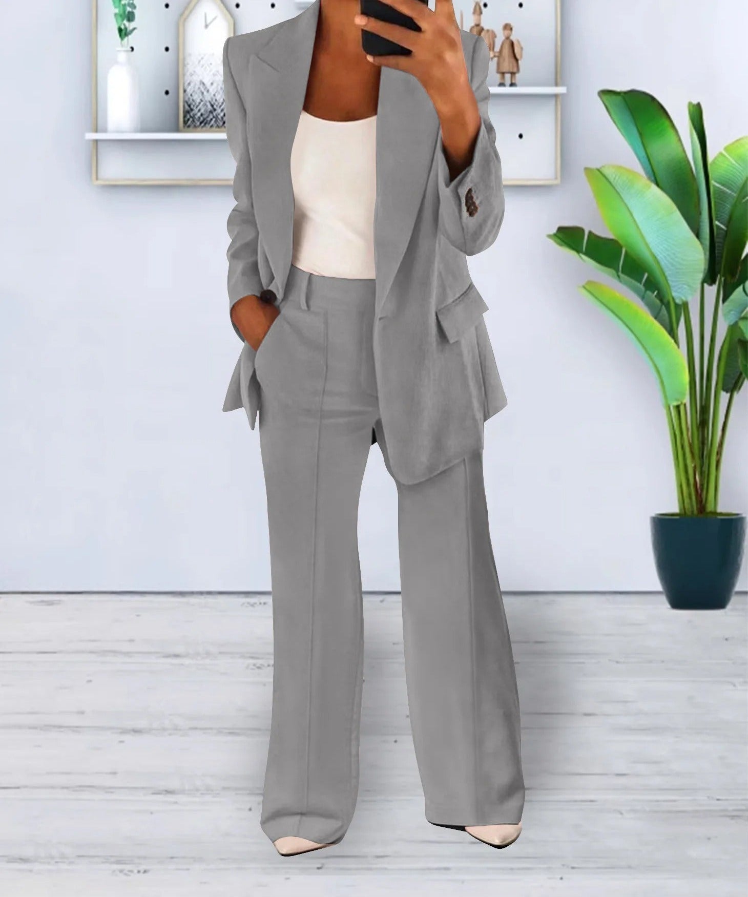 Tweedelig Pak met Blazer en Broek voor Dames – Professionele & Stijlvolle Power Dressing