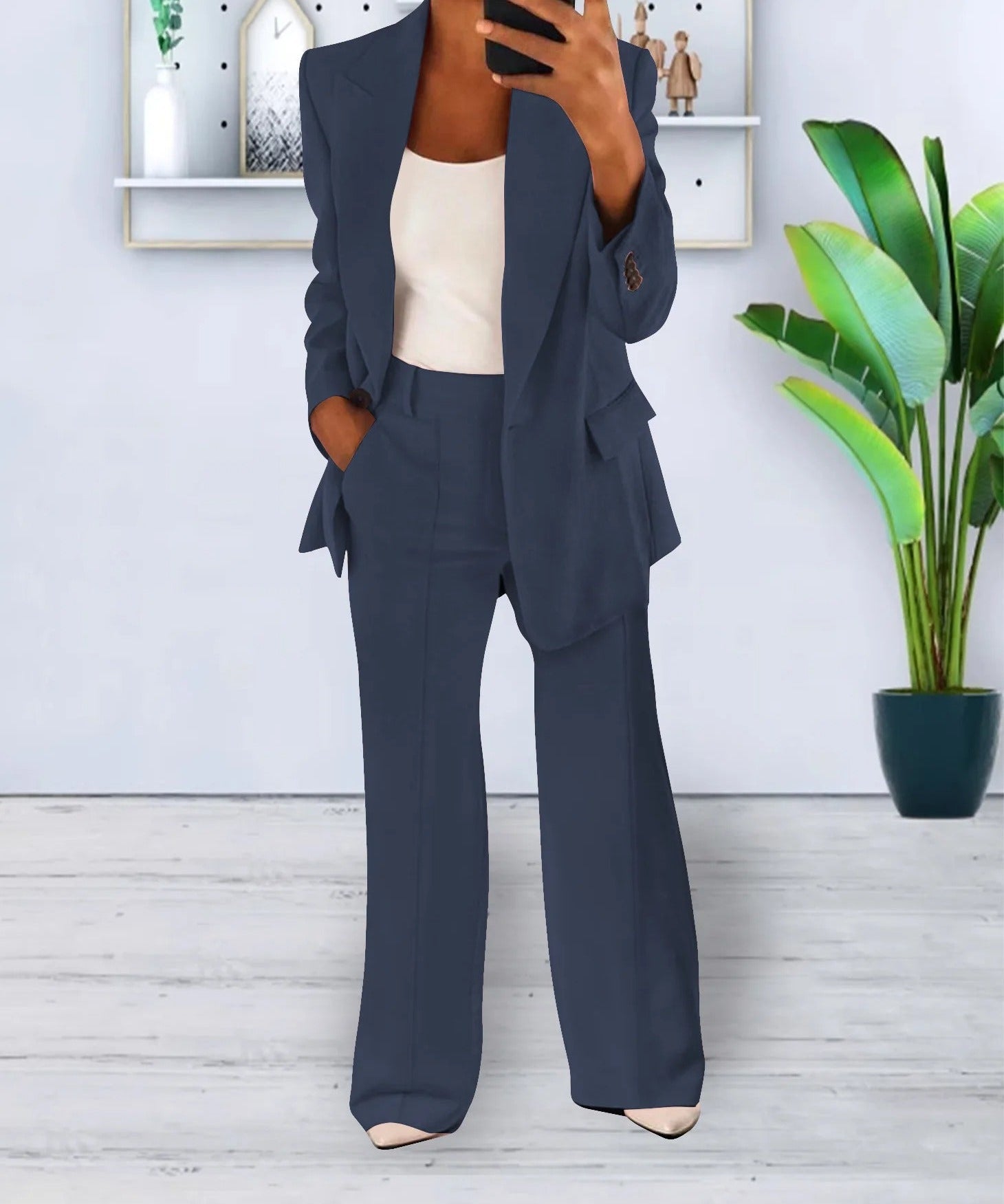 Tweedelig Pak met Blazer en Broek voor Dames – Professionele & Stijlvolle Power Dressing