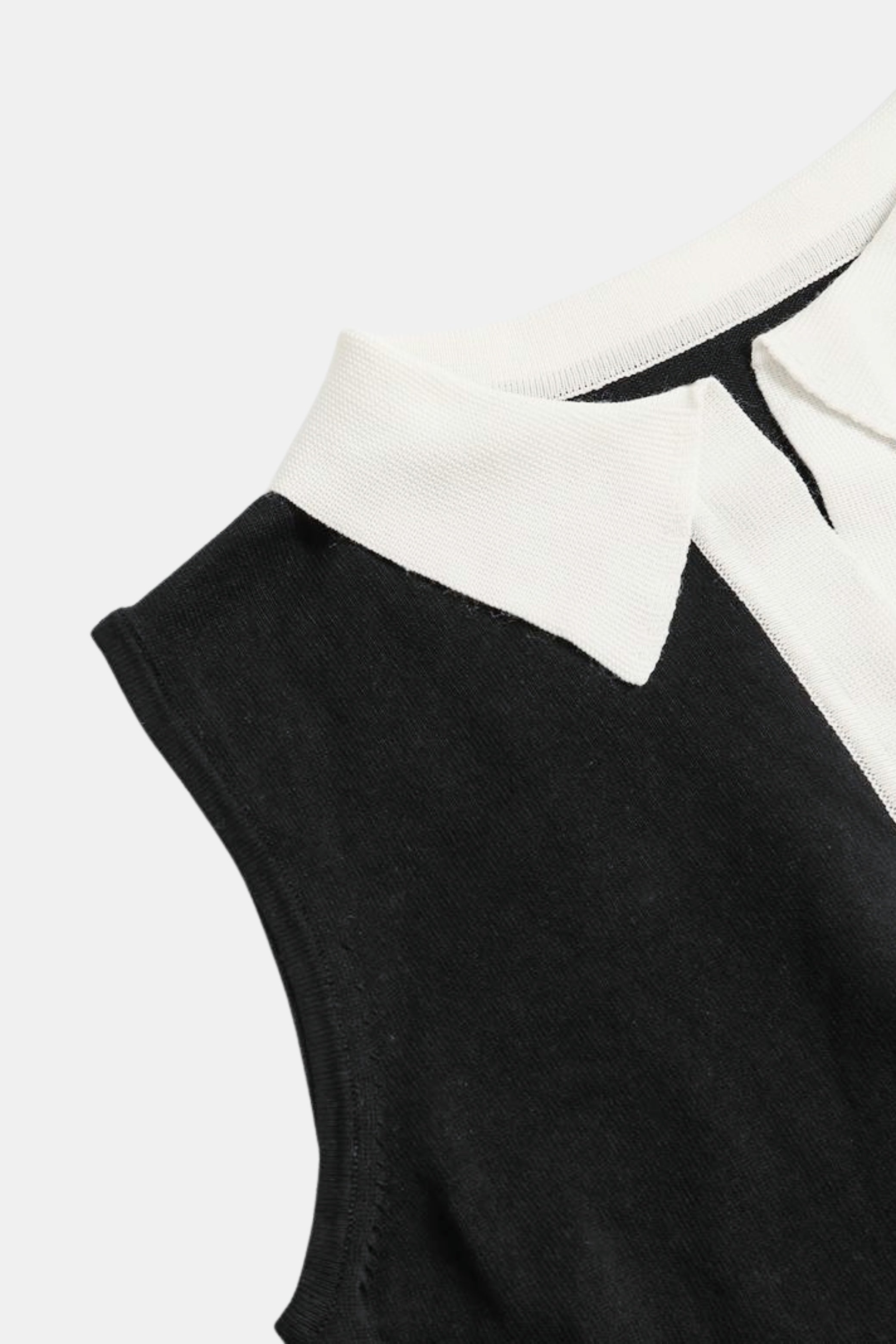 Gebreide Polo Top Dames – Zomerse Tanktop met Contrasterende Rand | Velicia