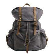 Vintage canvas rugzak – praktische heren & dames backpack met riemdetails