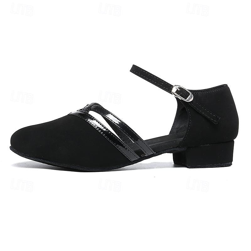 Lopez - Moderne Dansschoenen voor Dames - Zwart - Hoogwaardig Suede