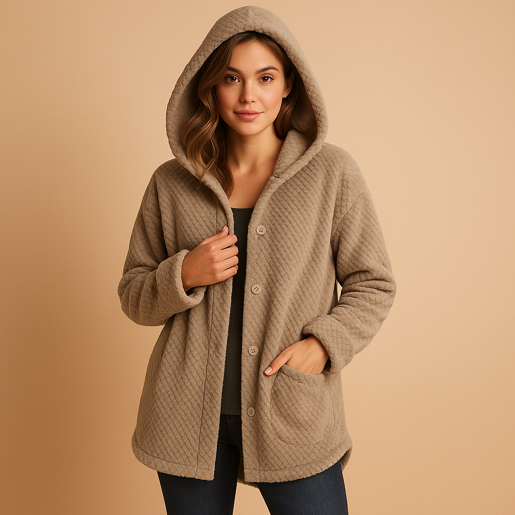 Wintermantel dames Femke – warme jas met capuchon & isolerende voering
