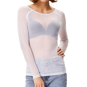 Melinda Mesh Shirt – Glanzend Stijlvol Shirt met Lange Mouwen voor Dames