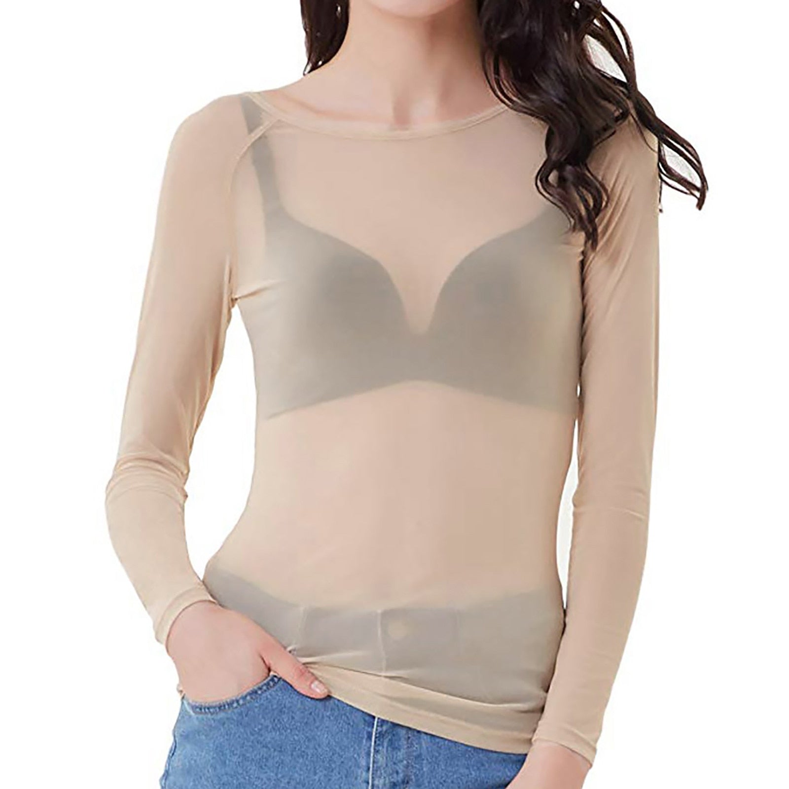 Melinda Mesh Shirt – Glanzend Stijlvol Shirt met Lange Mouwen voor Dames