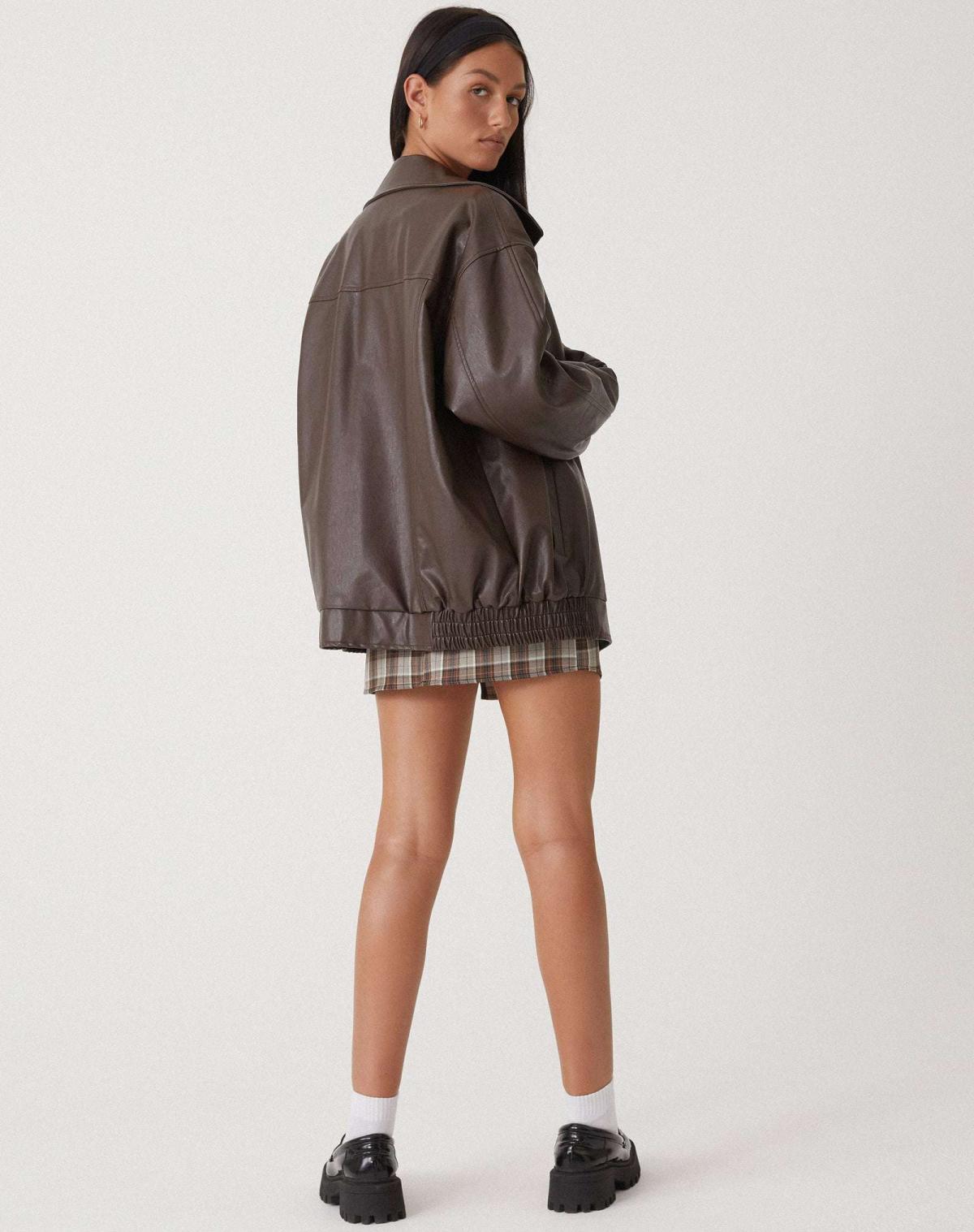 Oversized leren dames jas – losse zomerjas met tijdloos design