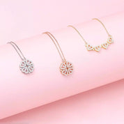 Geluk & Liefde ketting dames | Zirkonia hartjes ketting | Klavertje vier hanger