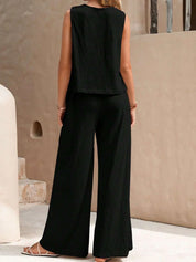 Dames zomer set – tweedelig pak met top en losse broek voor een stijlvolle casual look